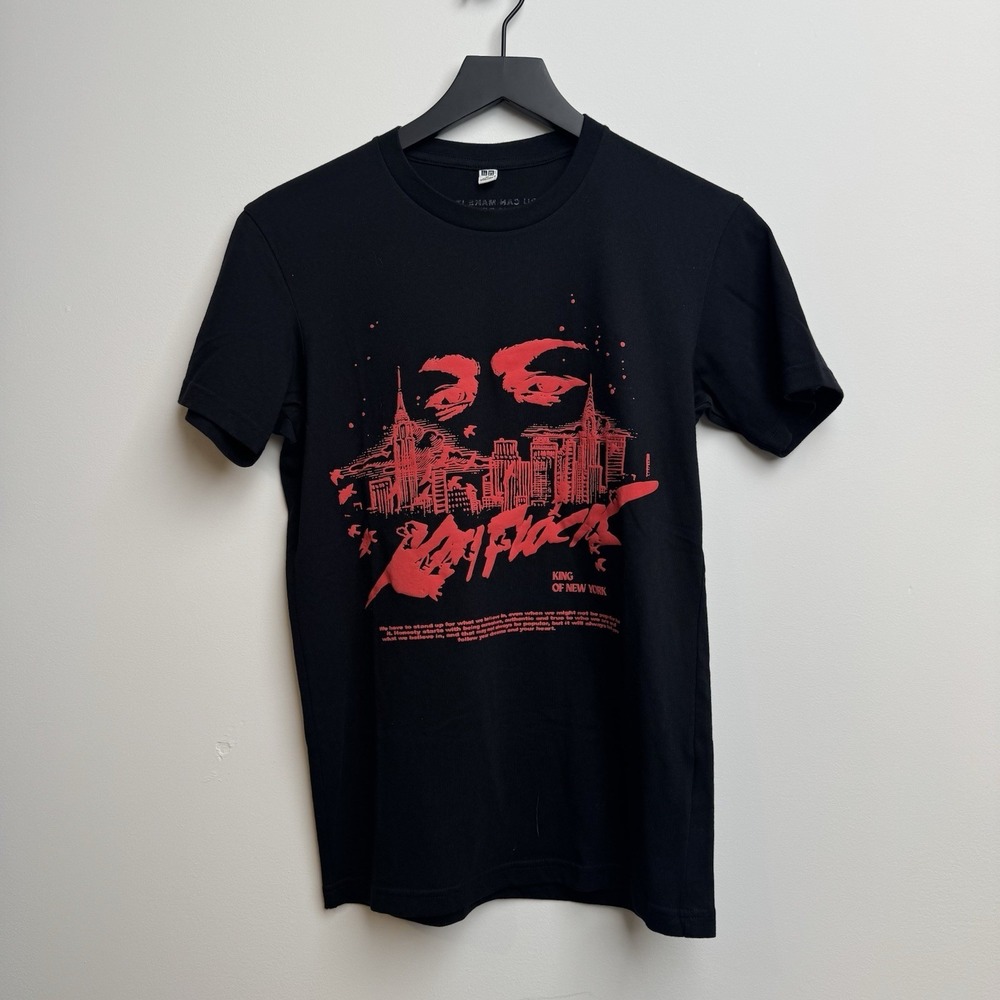 Kay Flock King of New York Black Shirt Uniqlo XS Printed Art Red Graphic Tee
